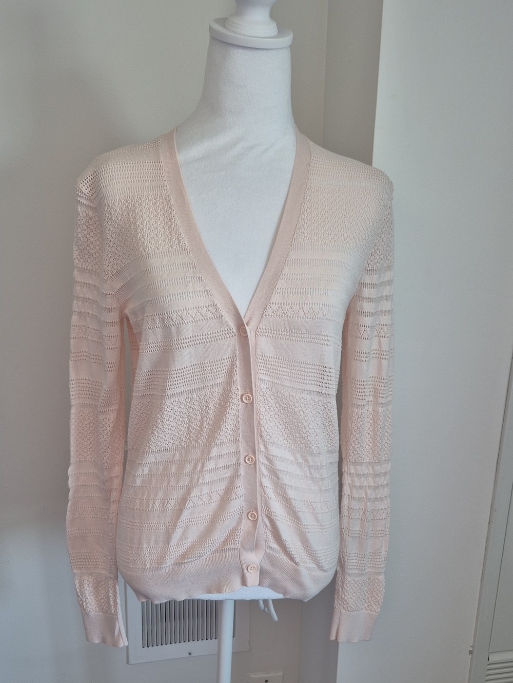 Princesse Tam Tam V-Neck Cardigan Sweater In Pink Size 1 (Small)